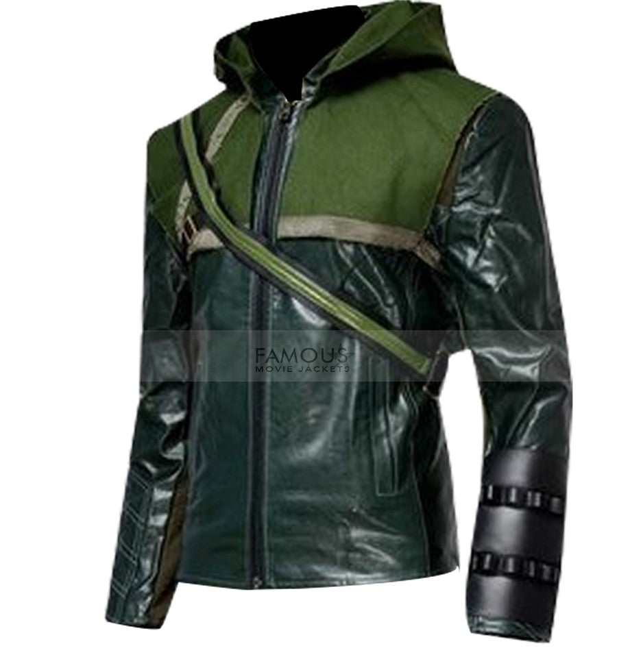 Oliver Queen (Stephen Amell) Arrow Green Hooded Jacket