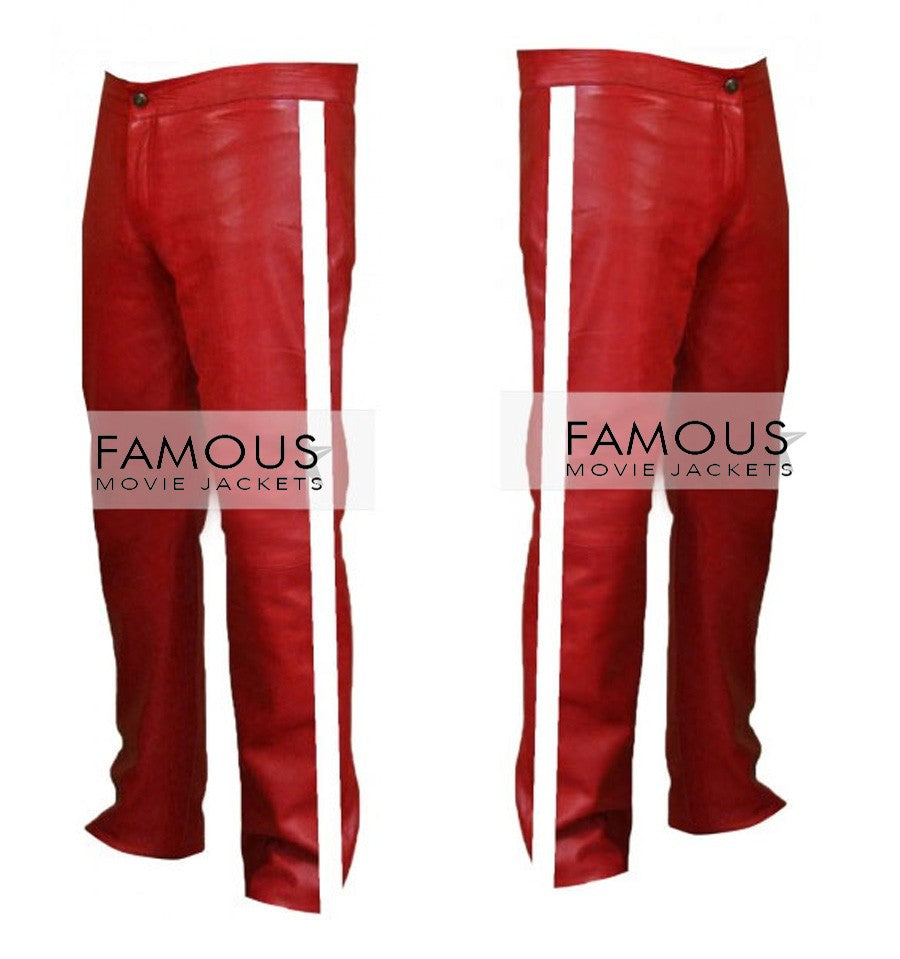Fight Club Brad Pitt Red Leather Pant