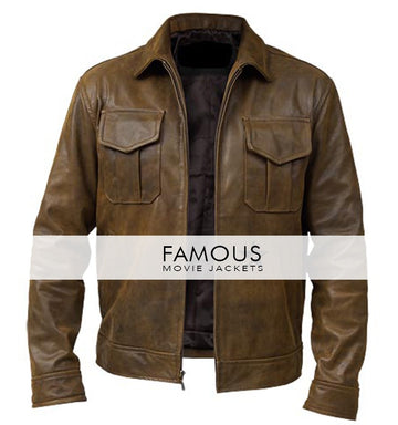 Copper Vintage Classic Distressed Brown Leather Jacket