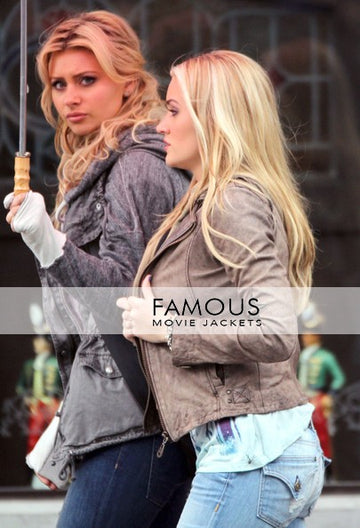 Amanda Joy Michalka Hellcats TV Series Leather Jacket