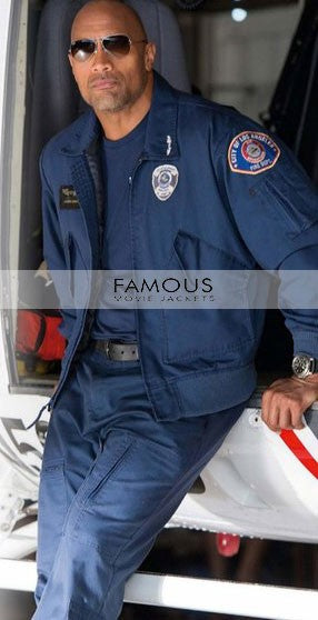San Andreas Dwayne Johnson Blue Cotton Police Jacket