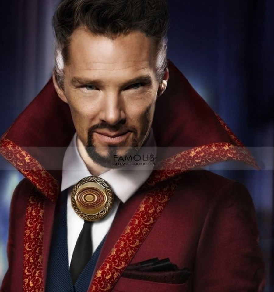 Doctor Strange Benedict Cumberbatch Wool Long Red Coat
