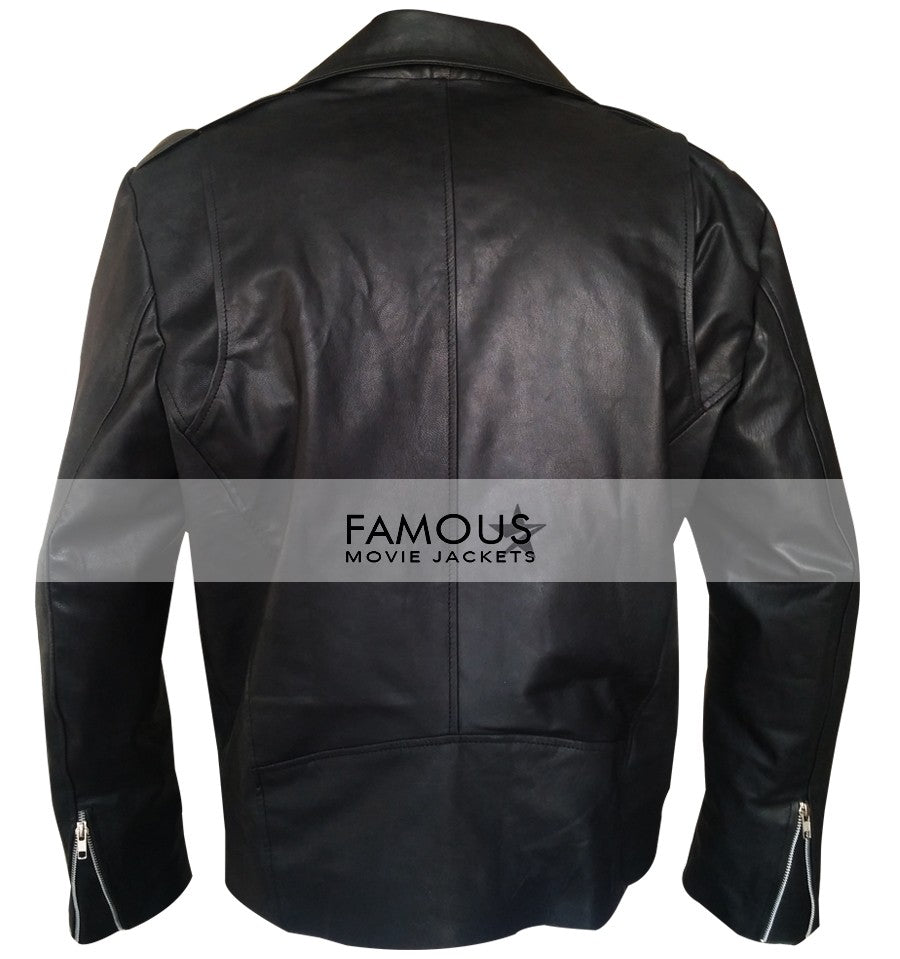 Slim Fit Belted Rider Black Biker Leather Jacket