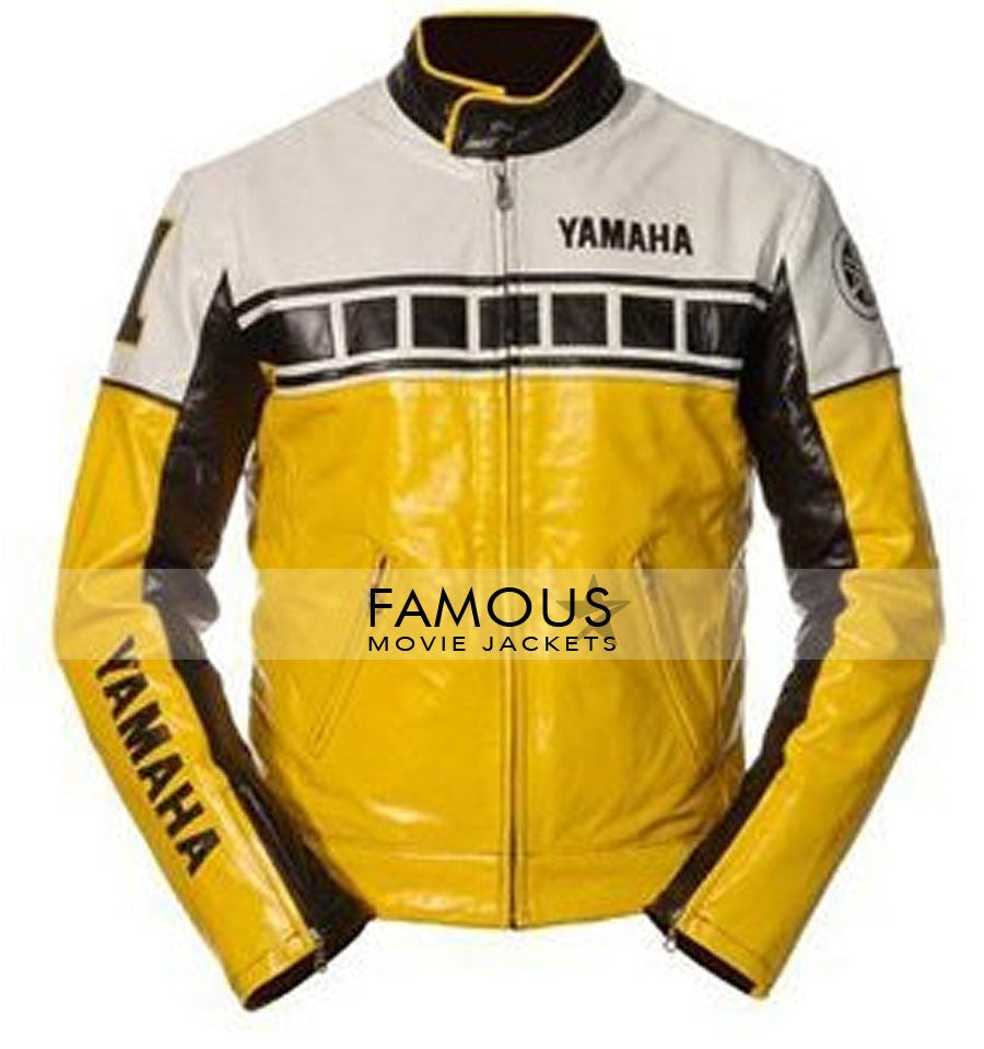 Yamaha Yellow & Black Motorcycle Leather Jacket
