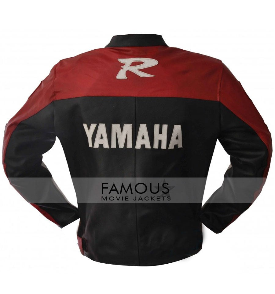 Yamaha Black Motorcycle Riding Leather Jacket