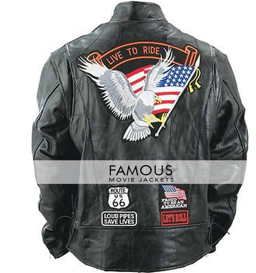 Men's Live To Ride Motorcycle Leather Jacket