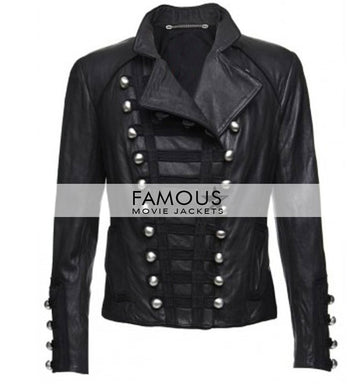 Benedetta Military Women Black Motorcycle Leather Jacket