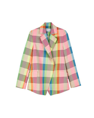 Emily In Paris S03 Emily Cooper Rainbow Checked Blazer 2