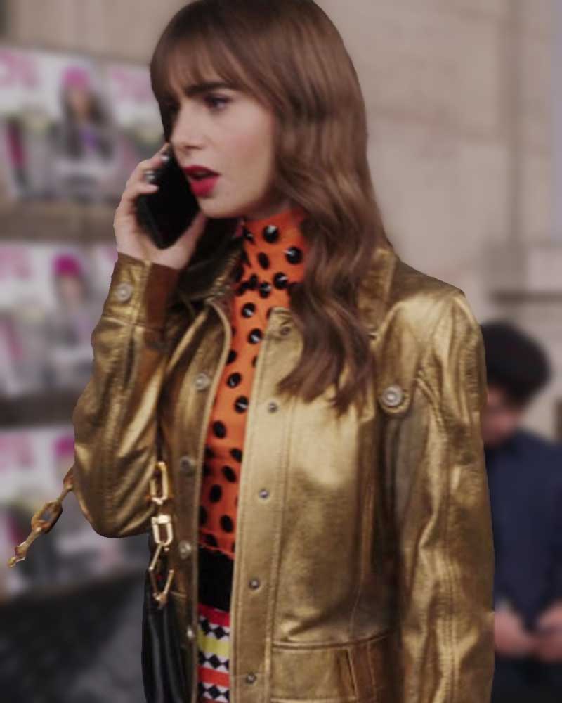 Emily in Paris Season 03 Lily Collins Golden Coat 2