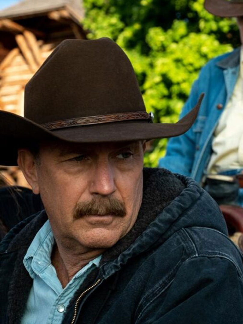 Kevin Costner Yellow-stone John Hooded Blue Denim Jacket