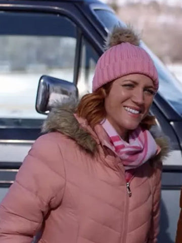 Christmas With The Campbells Brittany Snow Pink Puffer Jacket