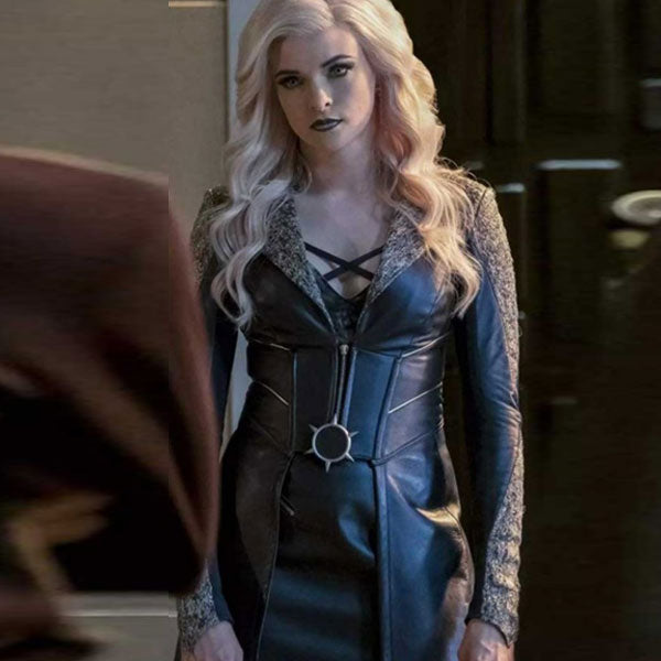 The Flash Season 3 Caitlin Snow (Killer Frost) Black Leather Coat