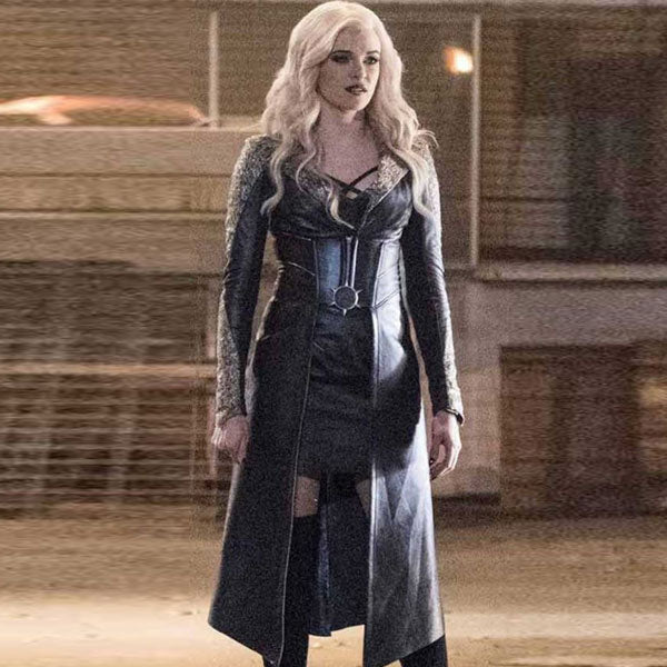 The Flash Season 3 Caitlin Snow (Killer Frost) Black Leather Coat