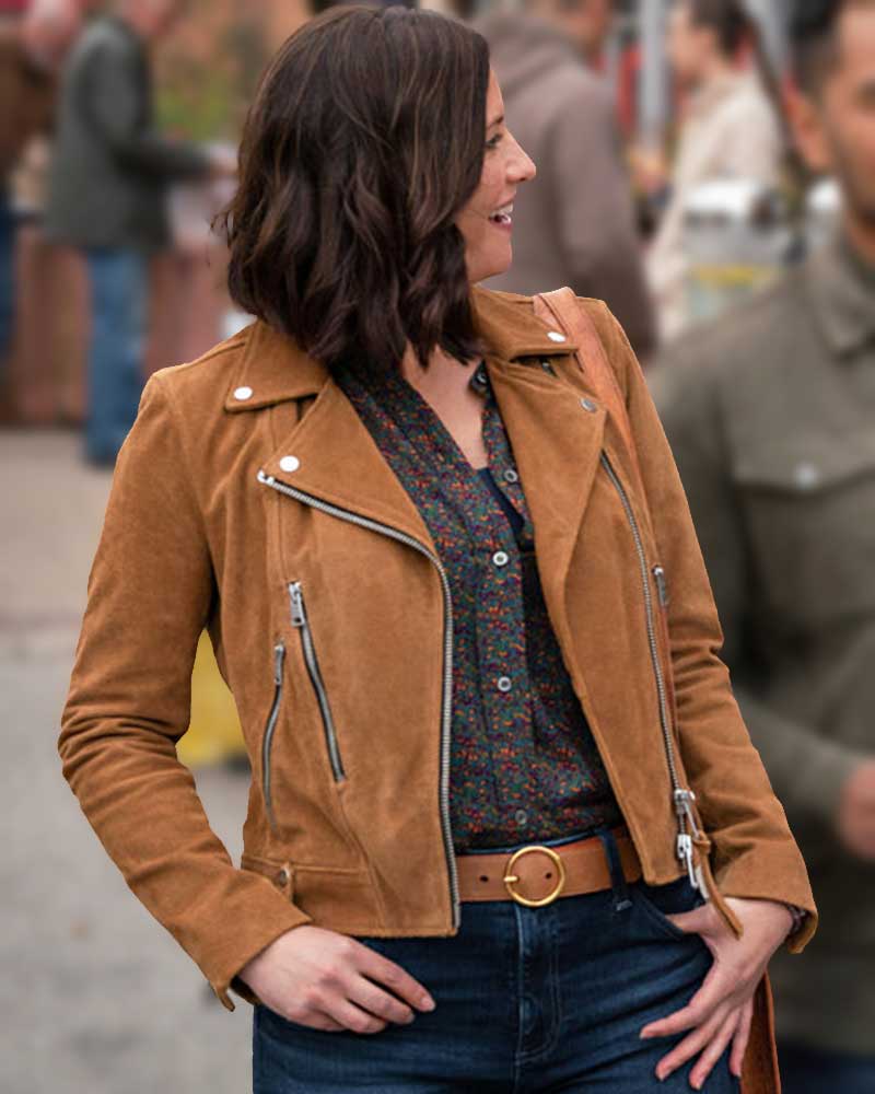 The Way Home 2023 Chyler Leigh Suede Jacket 1