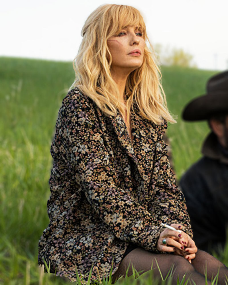 Yellowstone TV Series Season 5 Kelly Reilly Floral Coat