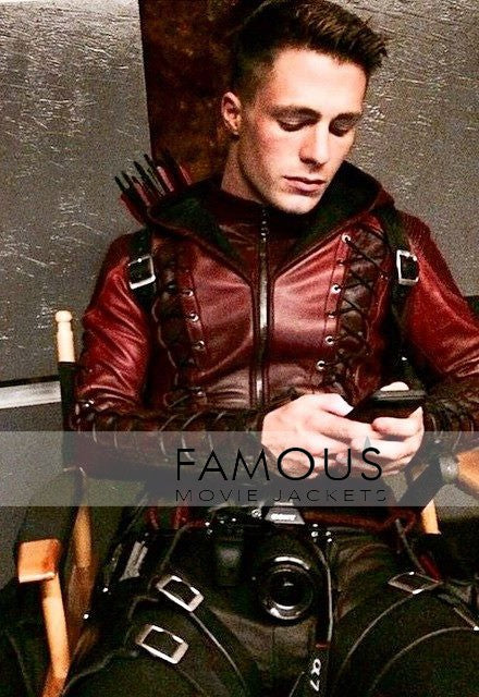 Arrow Season 3 Colton Haynes (Roy Harper) Red Leather Costume