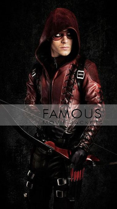 Arrow Season 3 Colton Haynes (Roy Harper) Red Leather Costume