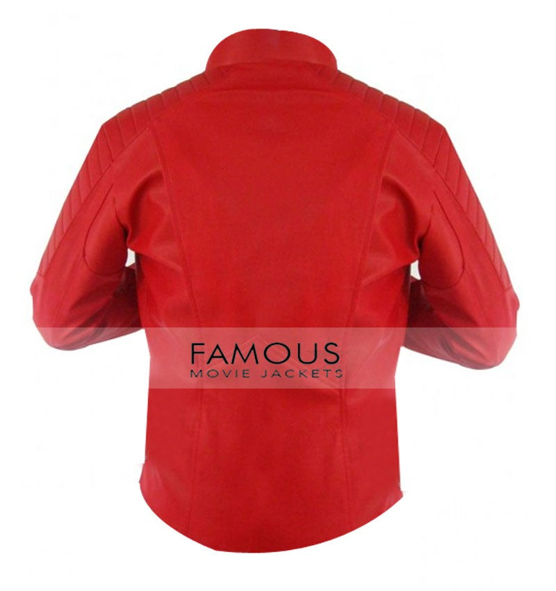 Flash Inspired Red Cosplay Leather Jacket Sale