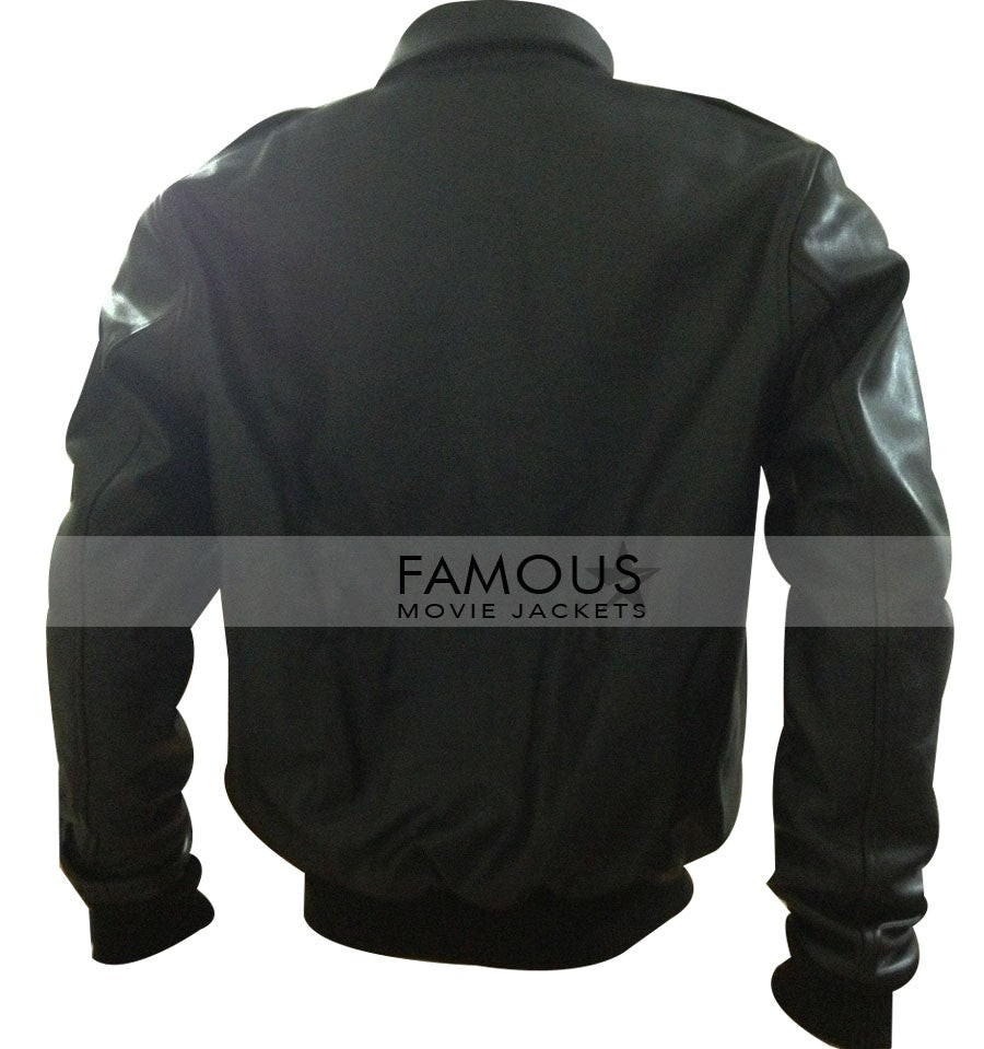 Great Escape Steve McQueen 'Hilt' Black Bomber Black Leather Jacket