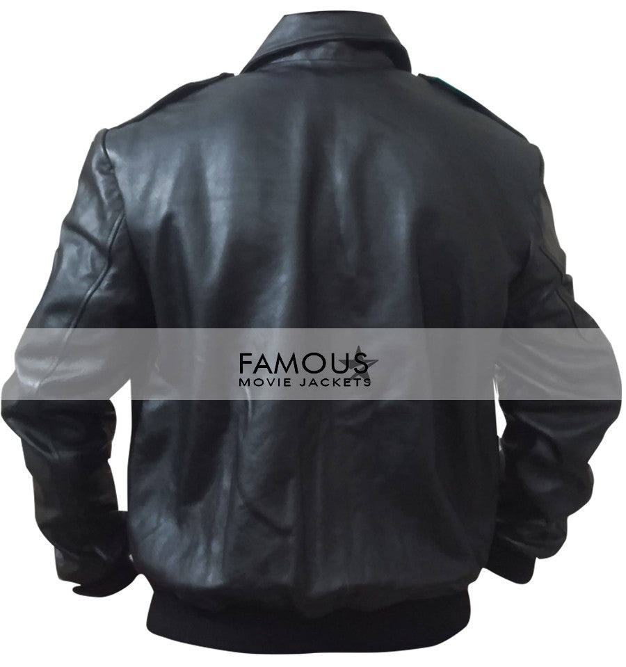 Great Escape Steve McQueen 'Hilt' Black Bomber Black Leather Jacket