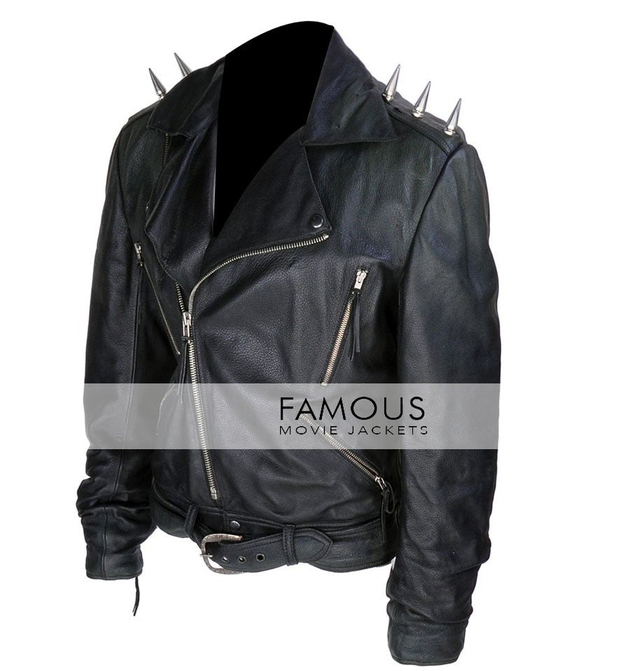 Ghost Rider Nicolas Cage Black Motorcycle Leather Jacket