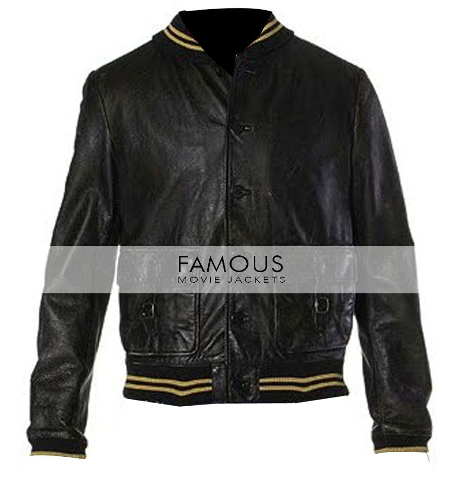Ashton Kutcher (Nikki) Spread Black Bomber Jacket