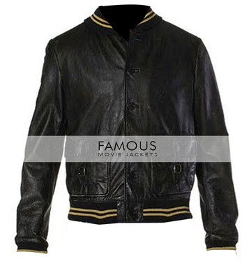 Ashton Kutcher (Nikki) Spread Black Bomber Jacket