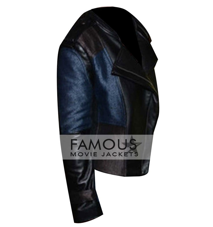 Vanessa Marano BlackBlue Stylish Leather Jacket