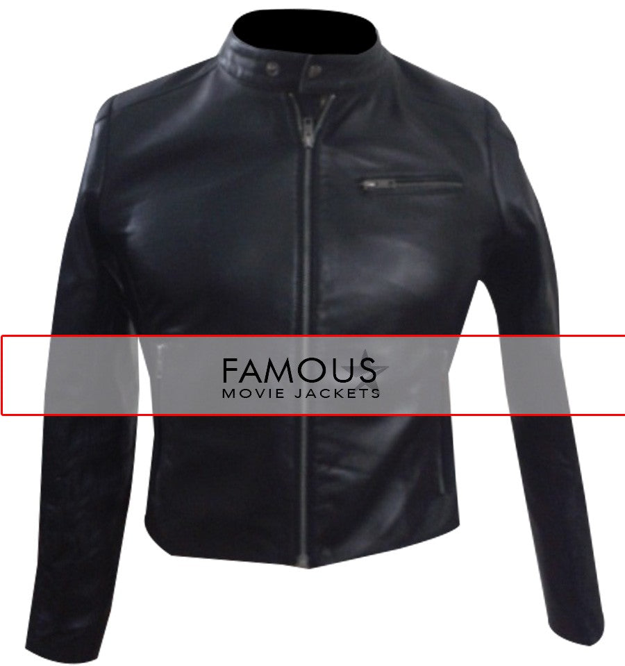 Jessica Alba Stylish Black Leather Jacket Sale