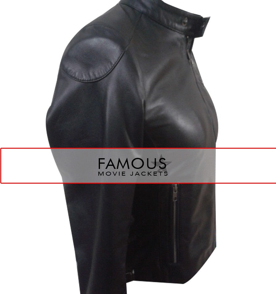 Jessica Alba Stylish Black Leather Jacket Sale