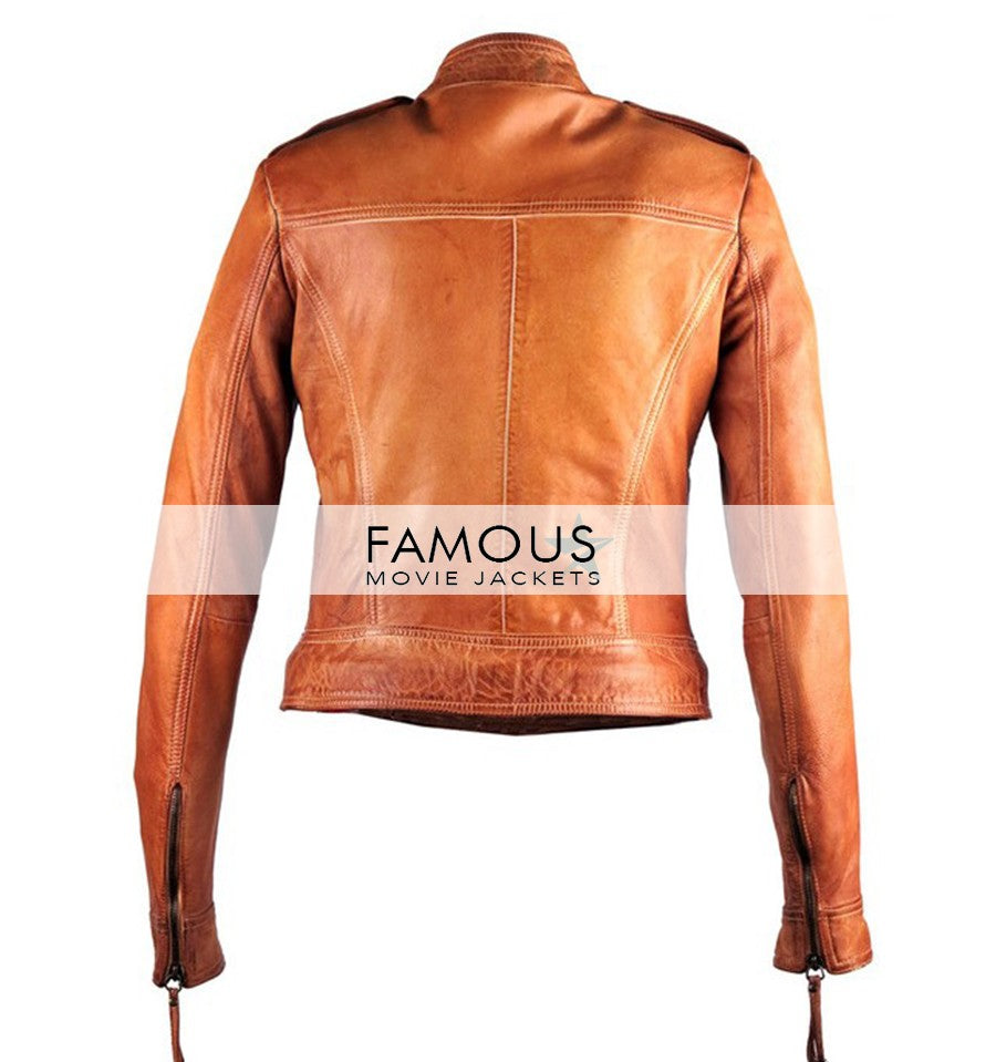 Once Upon A Time Season 4 Emma Swan Tan Leather Jacket