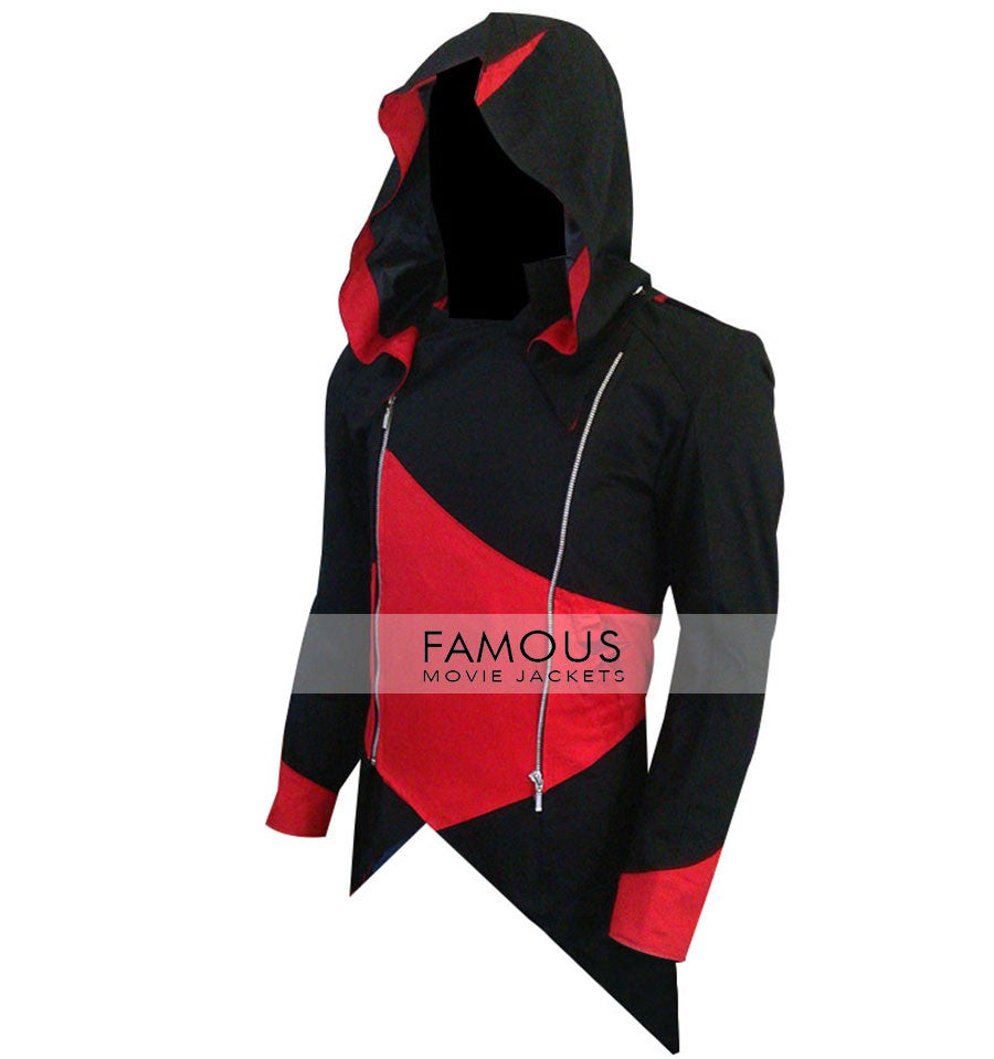 Assassin's Creed 3 Connor Kenway Black/Red Hoodie Costume