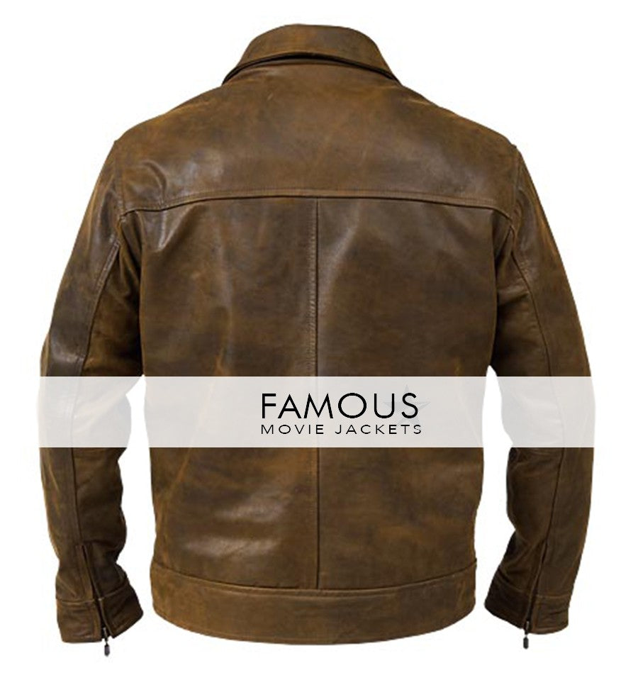 Copper Vintage Classic Distressed Brown Leather Jacket