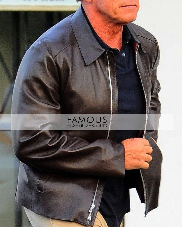 Arnold Schwarzenegger Black Leather Jacket