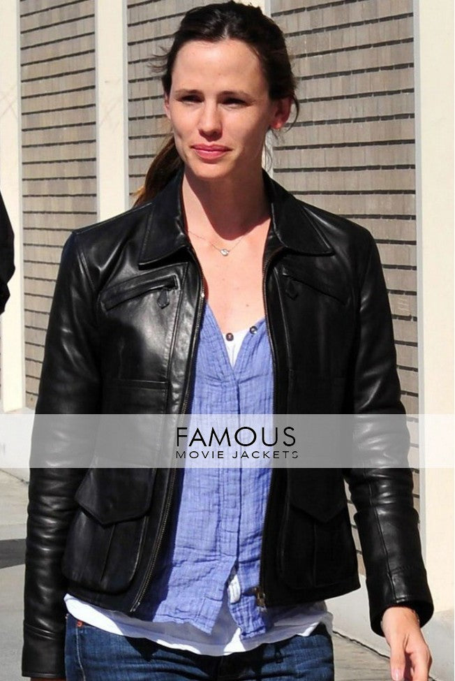 Jennifer Garner Stylish Black Leather Jacket