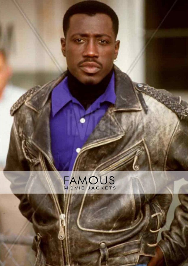 Passenger 57 Wesley Snipes Distressed Leather Jacket