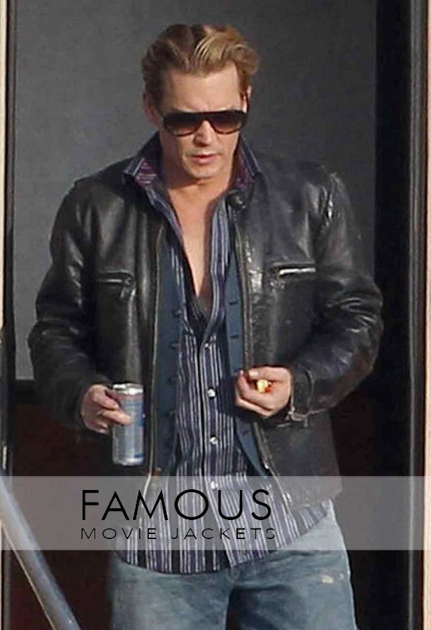 Mortdecai Johnny Depp Charles Black Leather Jacket
