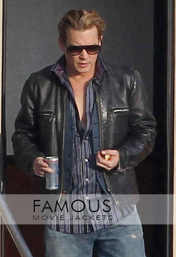 Mortdecai Johnny Depp Charles Black Leather Jacket