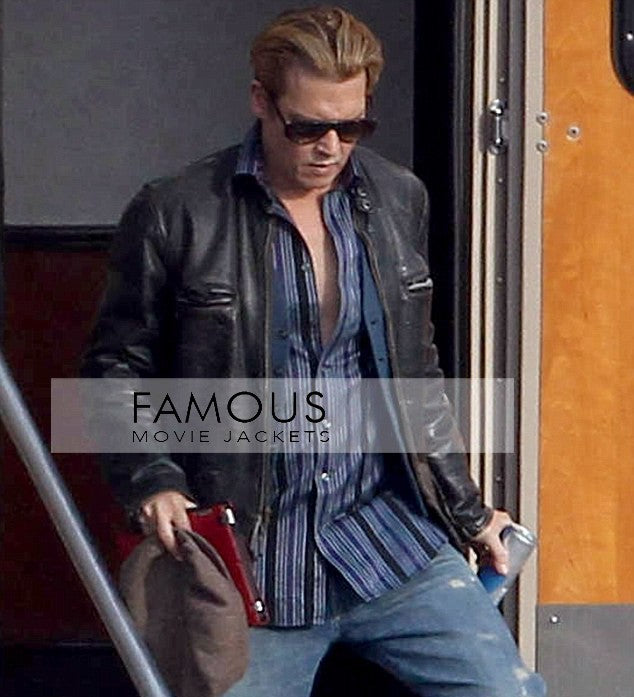 Mortdecai Johnny Depp Charles Black Leather Jacket