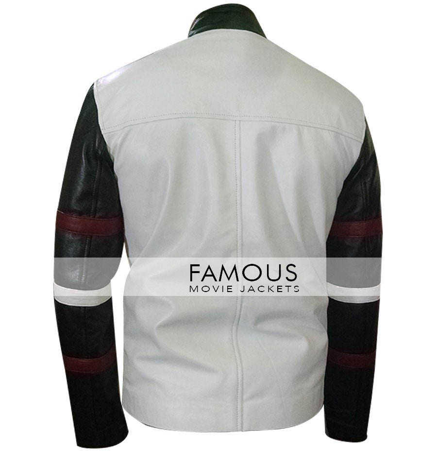 Bruce Lee Vintage White Leather Jacket