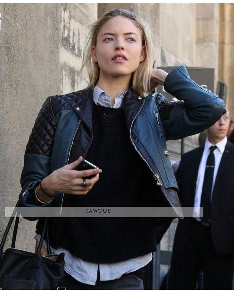 Martha Hunt Leather Jacket Model Street Style