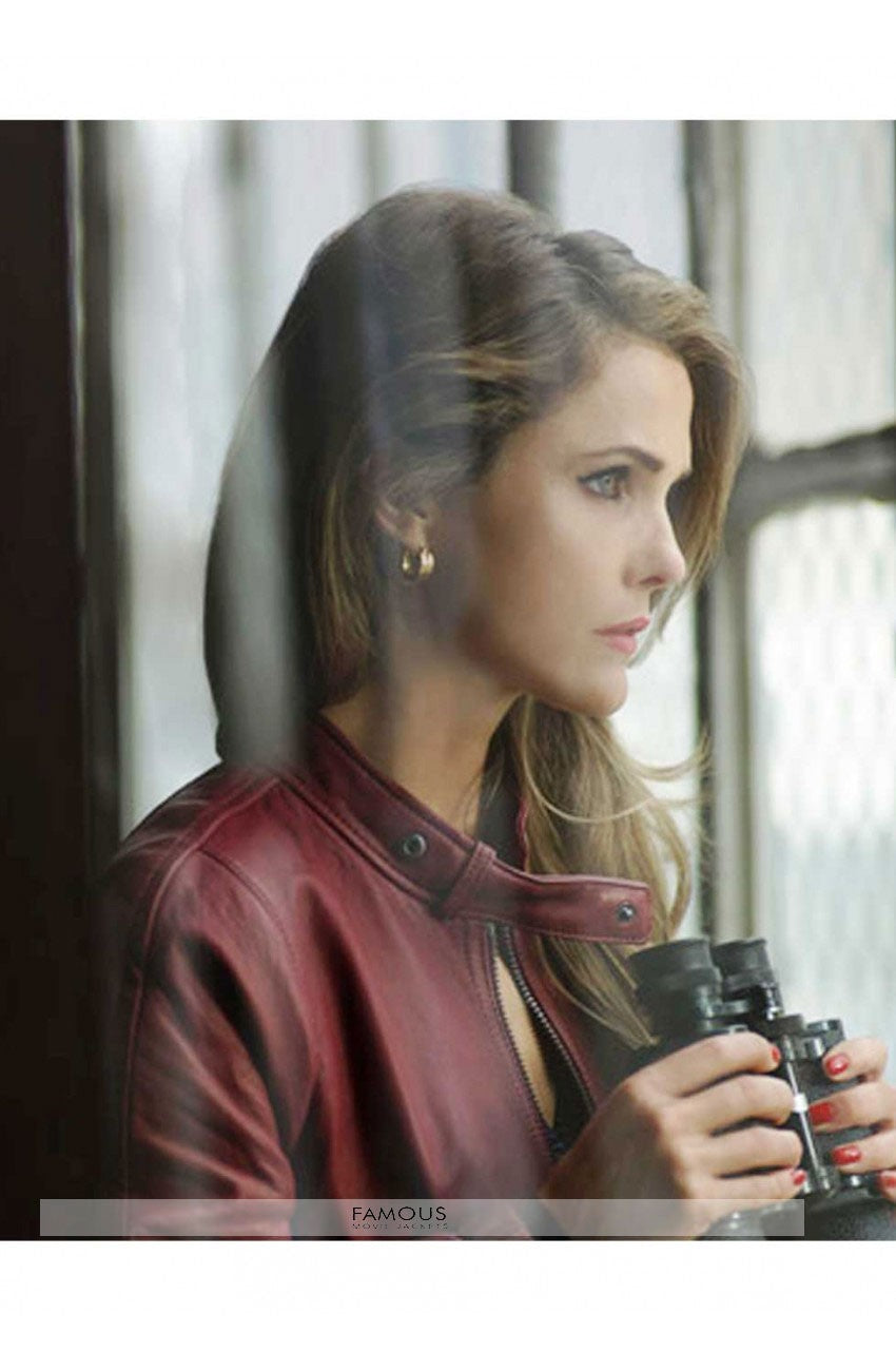 The Americans Keri Russell Maroon Leather Jacket