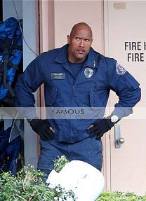 San Andreas Dwayne Johnson Blue Cotton Police Jacket