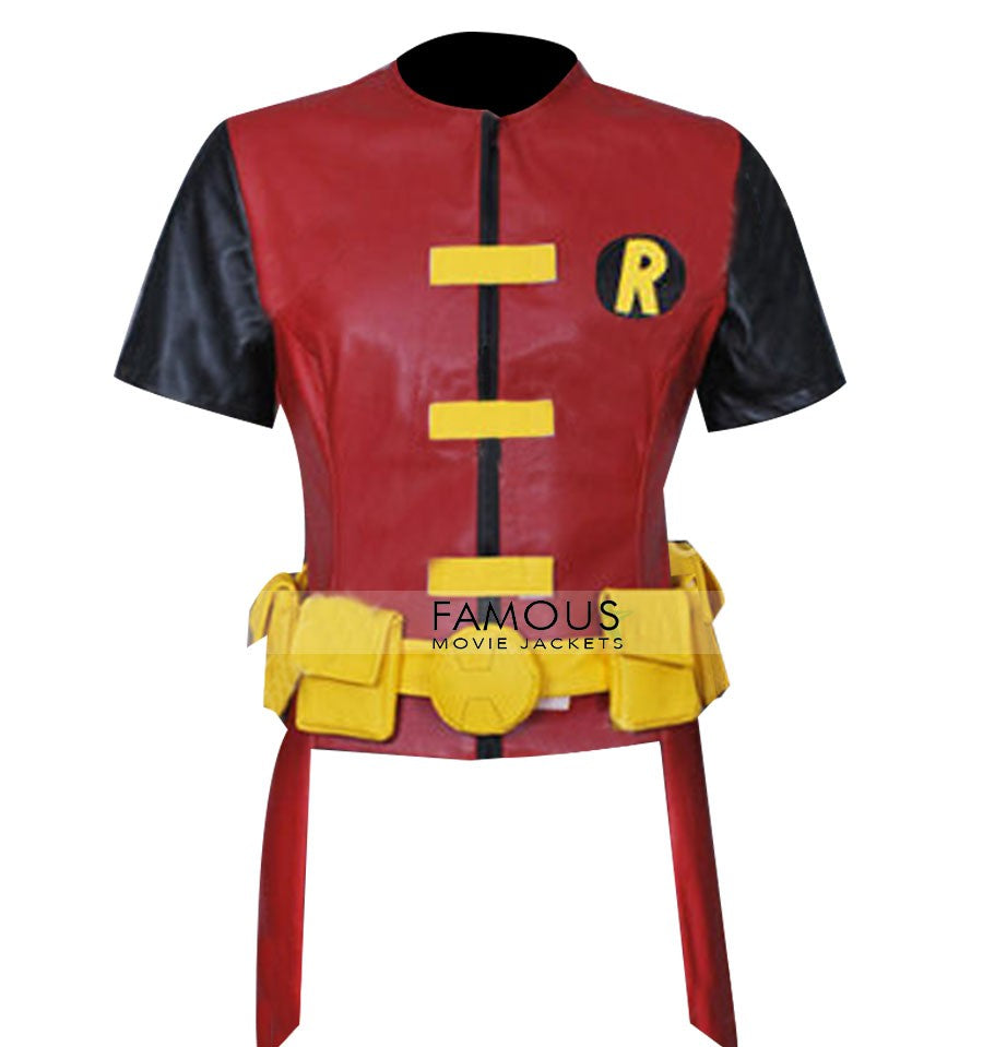 Young Justice Robin Cosplay Leather Costume Jacket