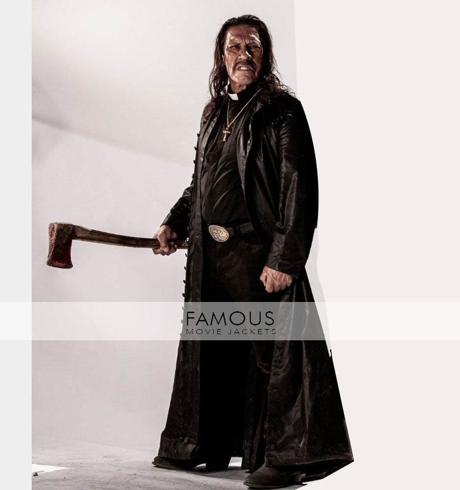 Zombie Hunter Movie Danny Trejo Trench Black Coat