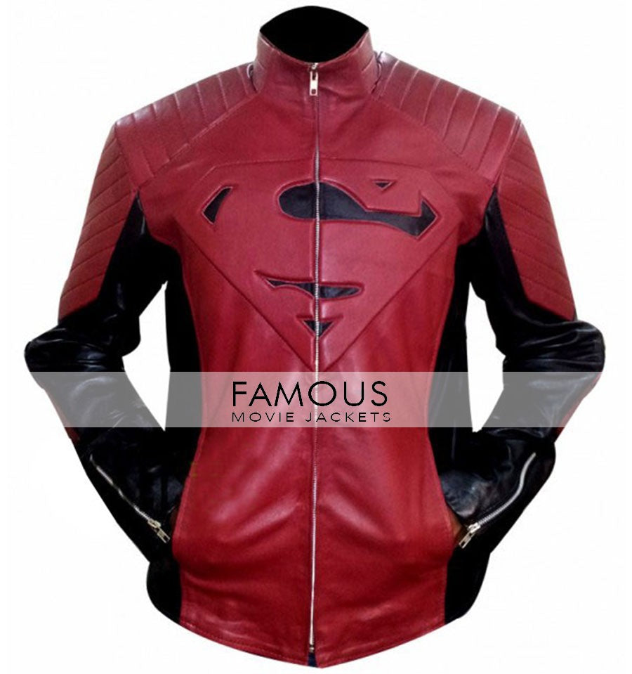 Superman Smallville Red And Black Leather Jacket