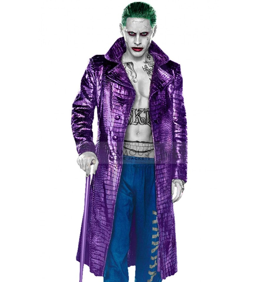 Jared Leto Suicide Squad Joker Crocodile Purple Coat