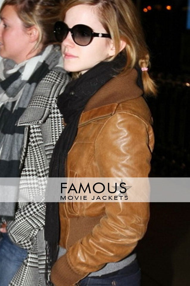 Emma Watson Brown Leather Jacket