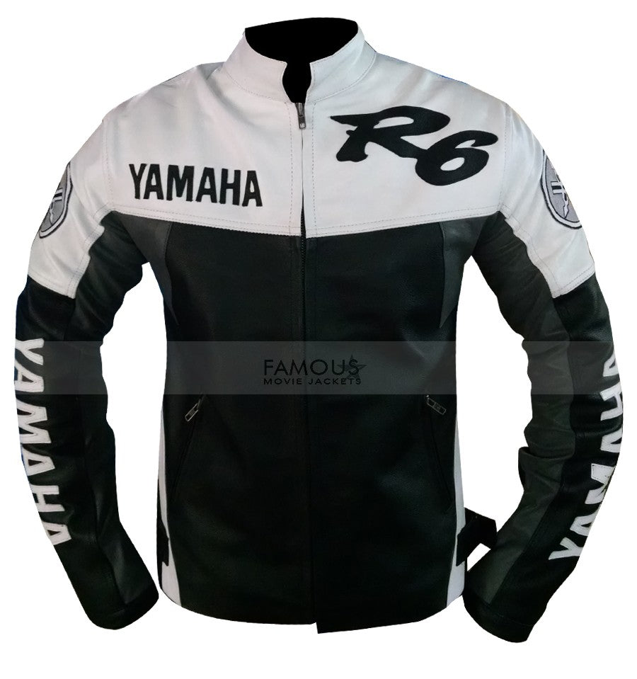 Yamaha R6 Grey/Black Biker Racing Jacket