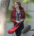 Emma Stone La La Land Mia Red Leather Jacket